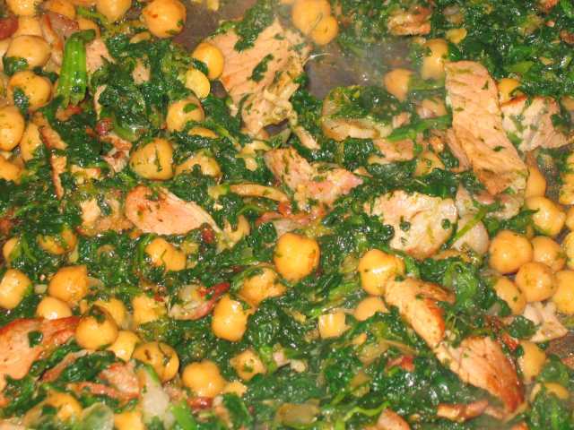 Chickpeas, bacon and spinach post image