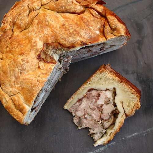 A country style raised game pie