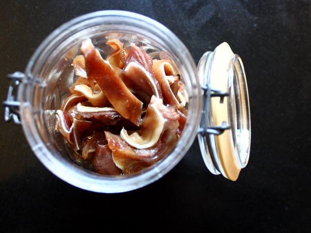 Salted, slow-cooked, deep-fried pig’s ears