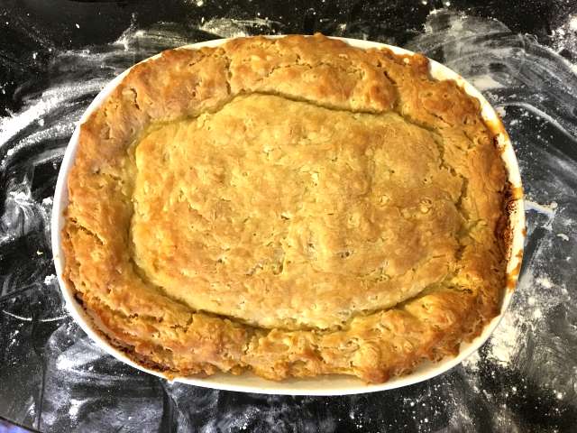 Slow cooked oxtail pie, with suet crust pastry