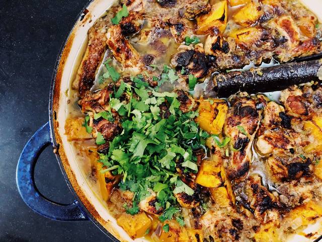 North African chicken and butternut squash tagine